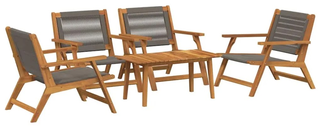 vidaXL Κήπου Καρέκλες με Τραπέζι 5 pcs Γκρι 90 x 45 x 40 cm