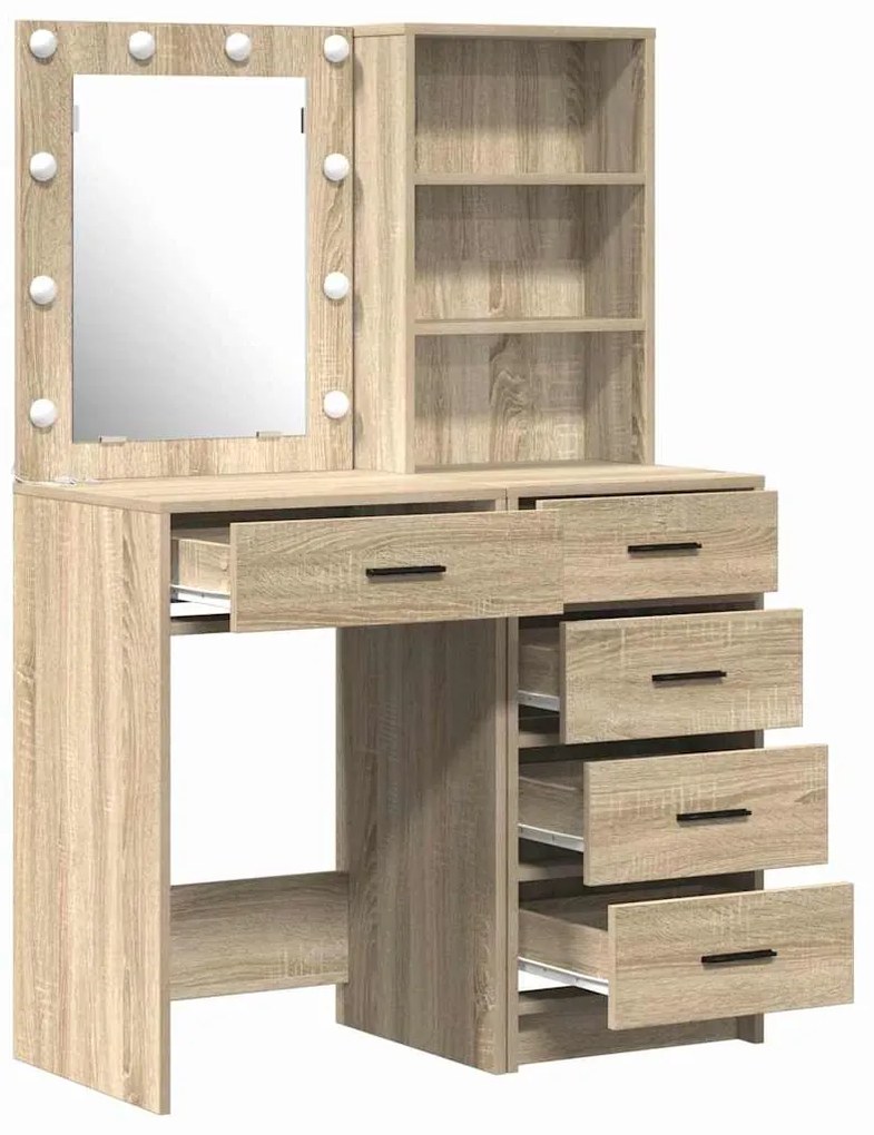 vidaXL Τραπέζι περιποίησης με συρτάρι 2 pcs Καφέ 50 x 41 x 135 εκ