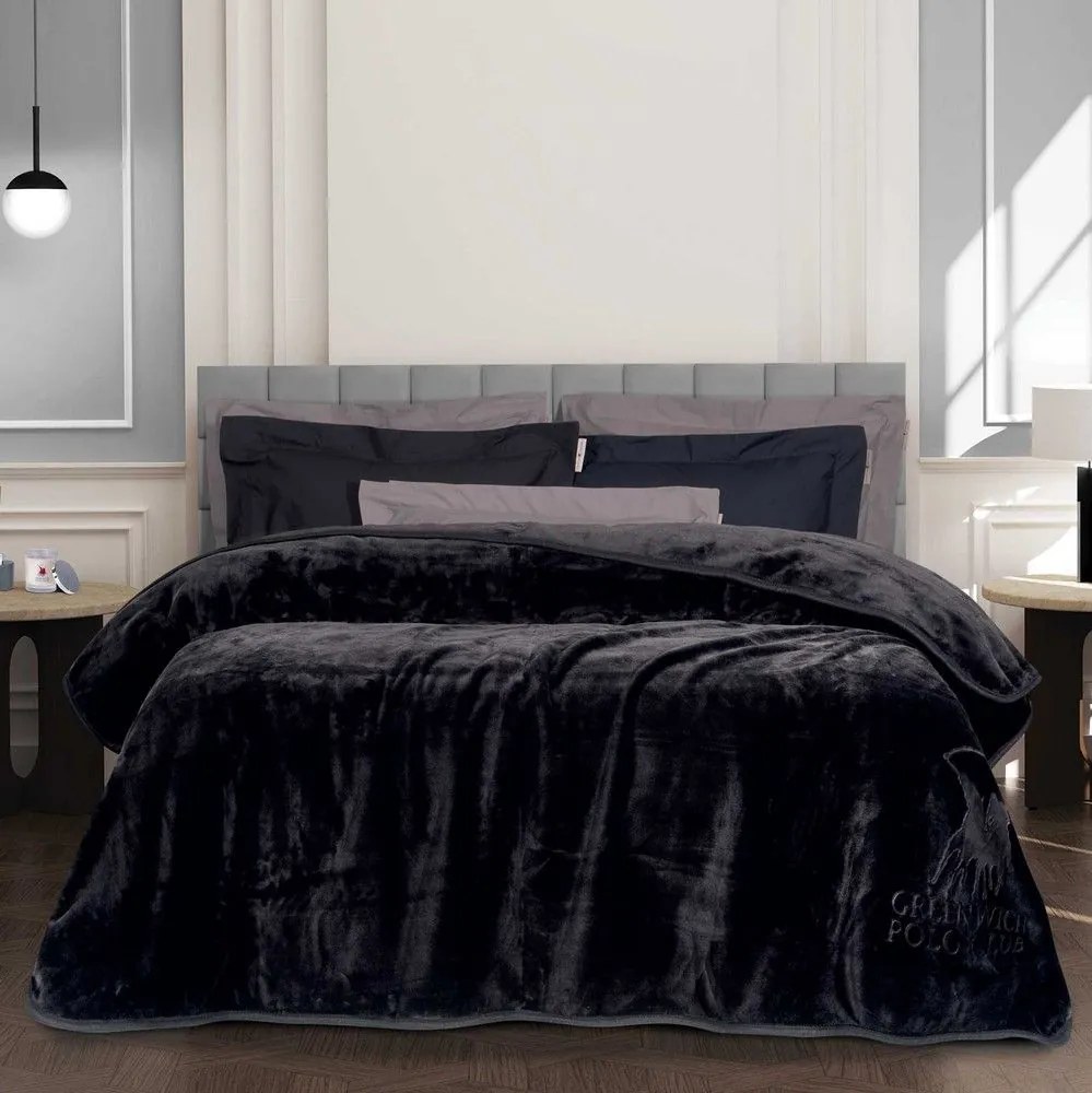 Κουβέρτα 3440 Velour Black Greenwich Polo Club Queen Size 220x240cm Acrylic