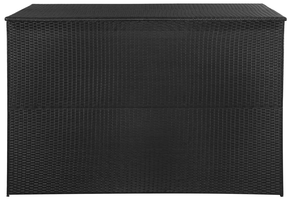 vidaXL Μπαούλο Εξωτερικού Χώρου Μαύρο 150x100x100 εκ. Συνθετικό Ρατάν