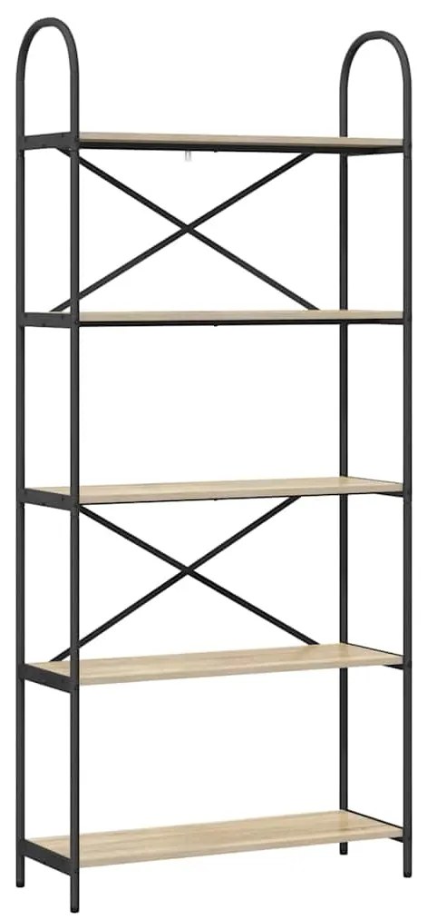 vidaXL Ράφι Βιβλίων Sonoma Δρυς 80 x 30 x 183 εκ Επεξεργασμένο ξύλο