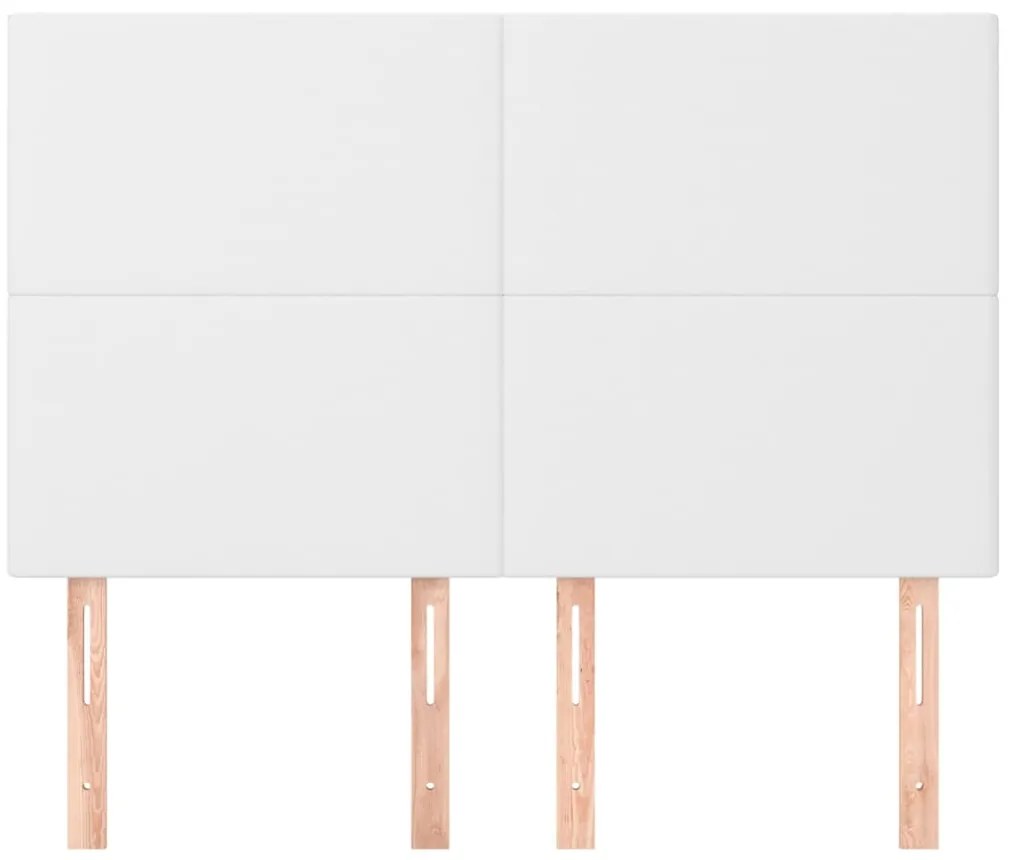 vidaXL Κεφαλάρι Κρεβατιού Λευκό 144x5x118/128 εκ. από Συνθετικό Δέρμα