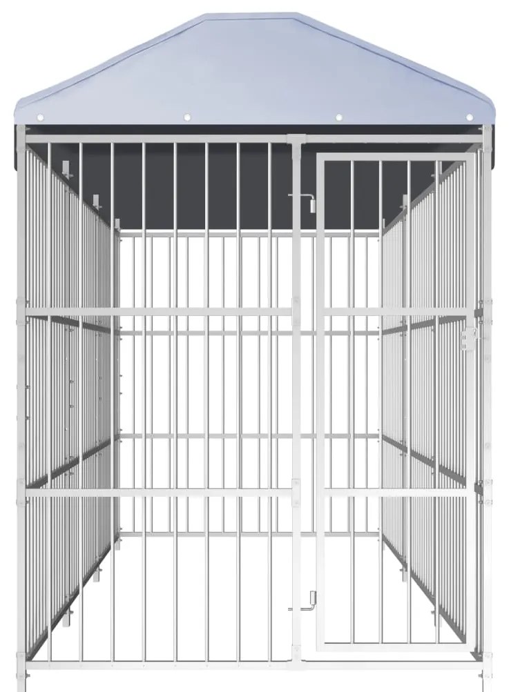 vidaXL Κλουβί Σκύλου Εξωτερικού Χώρου 450 x 150 x 200 εκ. με Στέγαστρο