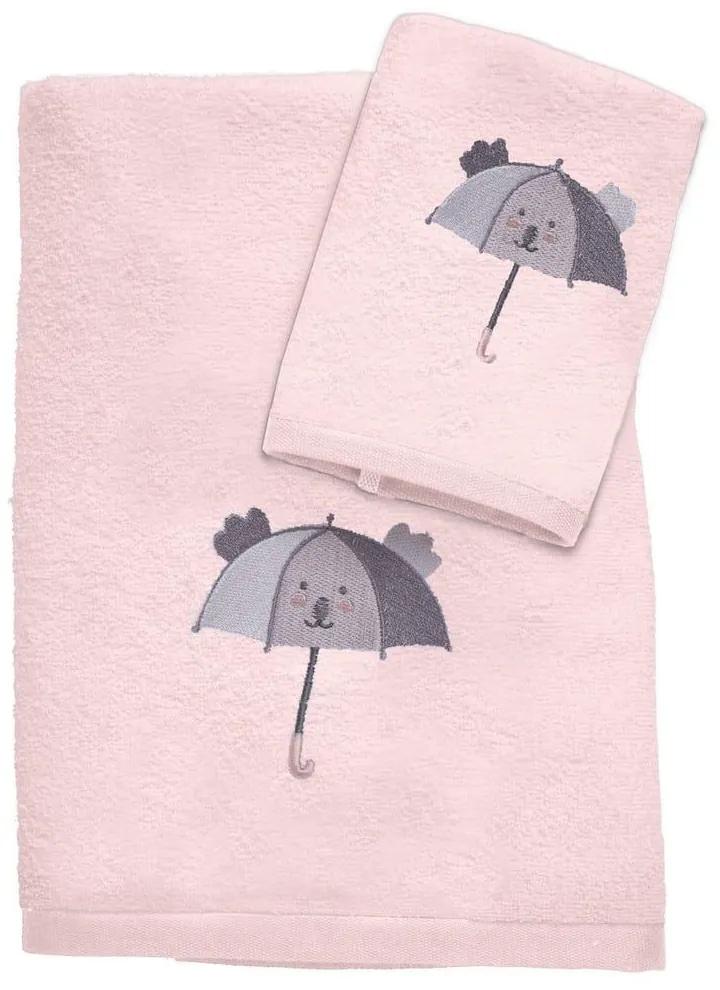Πετσέτες Βρεφικές 4878 (Σετ 2τμχ) Pink-Grey Das Home Σετ Πετσέτες 70x140cm 100% Βαμβάκι