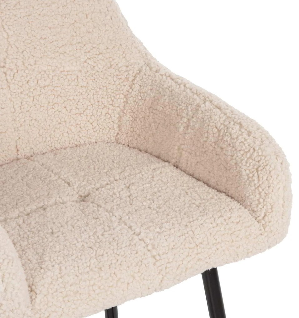 ΣΚΑΜΠΟ ΜΕΣΑΙΟΥ ΥΨΟΥΣ STRIKE HM8592.02 ΥΦΑΣΜΑ TEDDY ΛΕΥΚΟ-ΜΑΥΡΑ ΠΟΔΙΑ 50x50x94,5Υεκ.