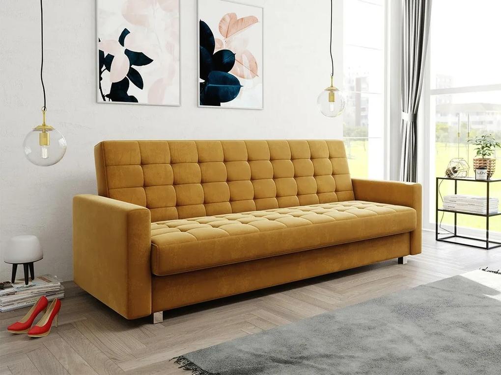 Καναπές κρεβάτι Decatur 105, Αριθμός θέσεων: 3, Αποθηκευτικός χώρος, 95x216x90cm, Πόδια: Μέταλλο | Epipla1.gr