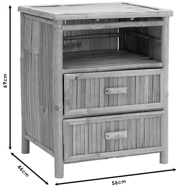 Κομοδίνο Ofra pakoworld bamboo φυσικό 56x46x69εκ
