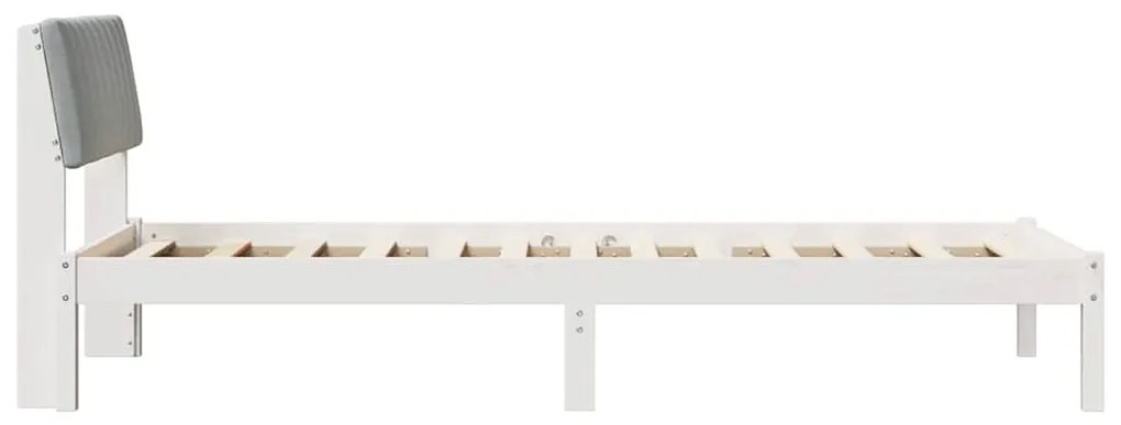 vidaXL Σκελετός Κρεβατιού Λευκό και ανοιχτό γκρι 90 x 190 cm