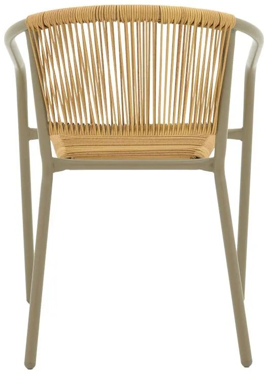 Καρέκλα Lindaria στοιβαζόμενη αλουμινίου σε σαμπανιζέ και pe rattan Φυσικό 54x63x74 εκ. 54x63x74 εκ.