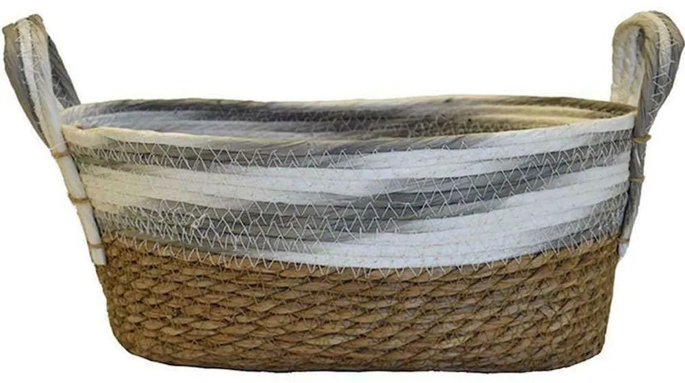 Καλάθι Ριγέ 00.06.67319 34x24x15cm Natural-Grey Mat