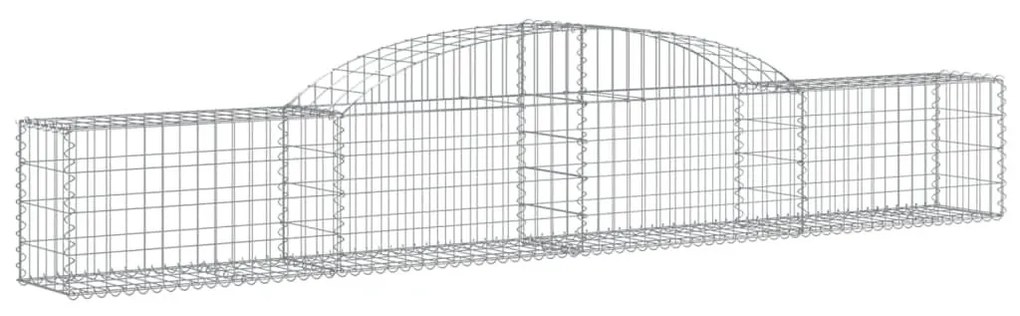 Συρματοκιβώτια Τοξωτά 13 τεμ. 300x30x40/60 εκ. Γαλβαν. Ατσάλι - Ασήμι