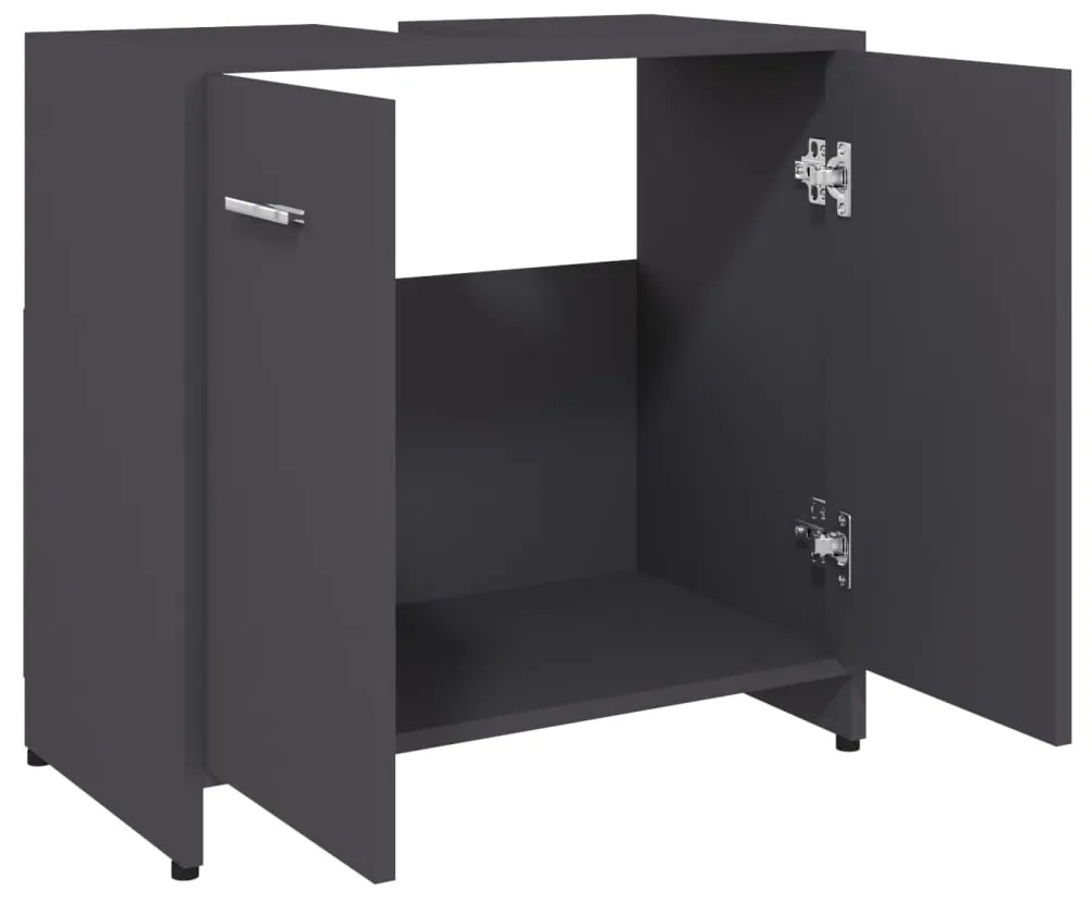 vidaXL Ντουλάπι Νιπτήρα Γκρι 60 x 33 x 61 εκ. από Μοριοσανίδα