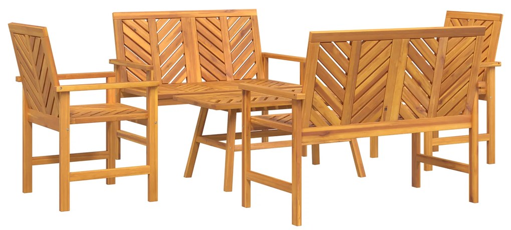 vidaXL Σετ Lounge Κήπου 5 Κομματίων από Μασίφ Ξύλο Ακακίας