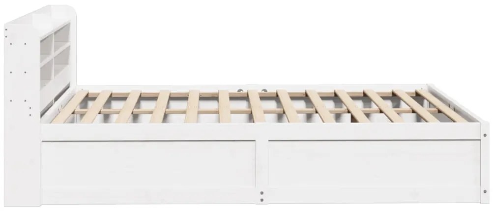 vidaXL Πλαίσιο Κρεβατιού με Κεφαλάρι Λευκό 120x190 εκ. Μασίφ Πεύκου