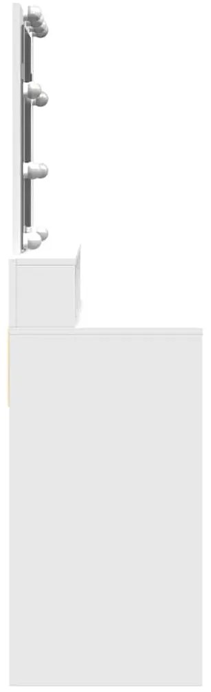 vidaXL Μπουντουάρ με LED Λευκό 80 x 41 x 144,5 εκ.