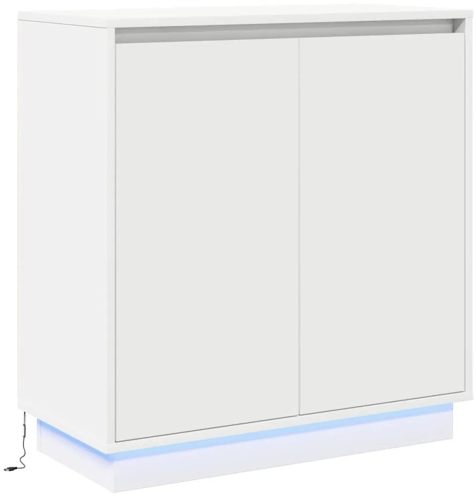 vidaXL Κομοδίνο με ράφι Λευκό 71 x 34.5 x 75 εκ. Επεξεργασμένο ξύλο