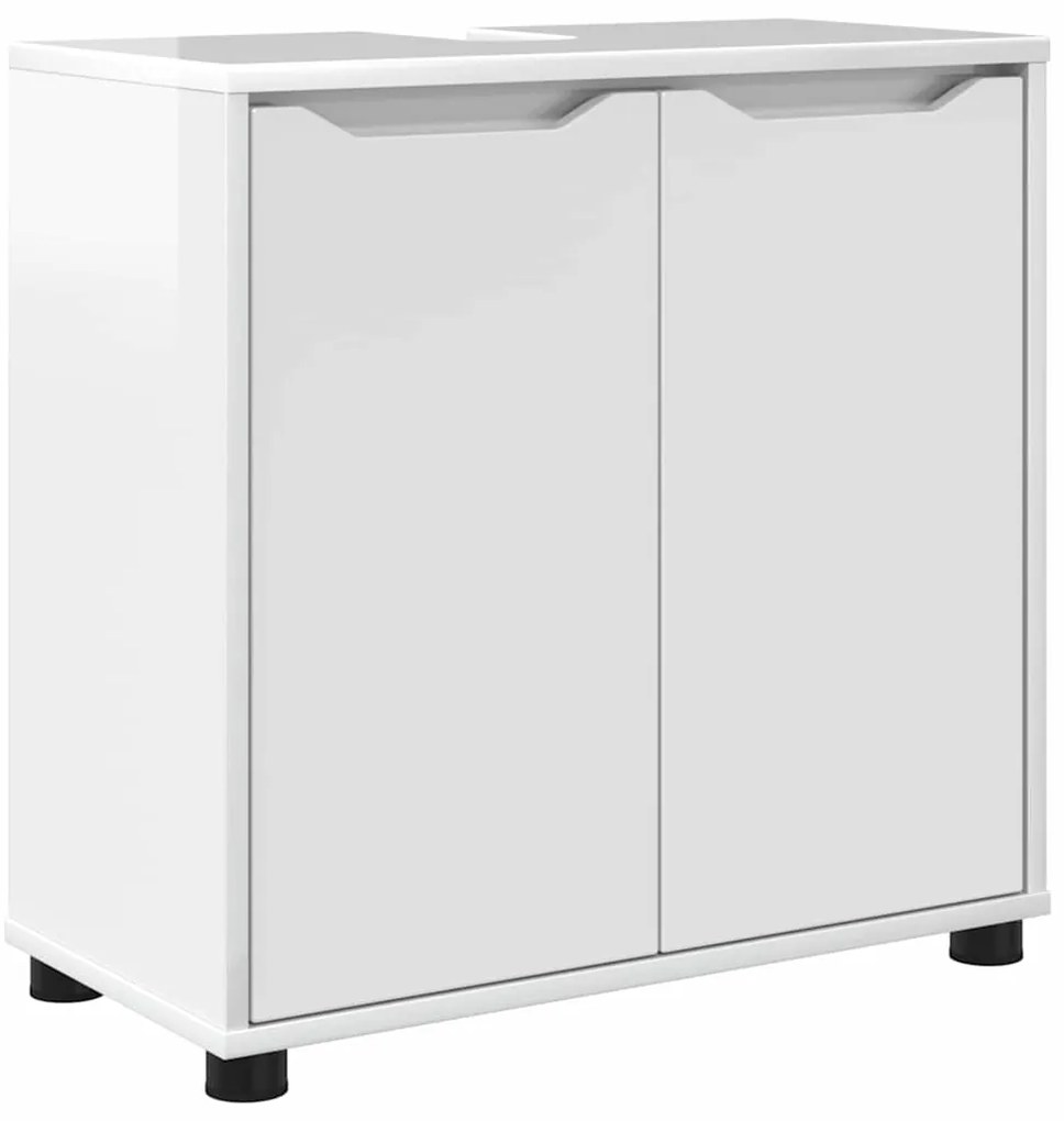 vidaXL Ντουλάπα νιπτήρα μπάνιου Υψηλής γυαλάδας λευκό 60 x 30 x 60 cm