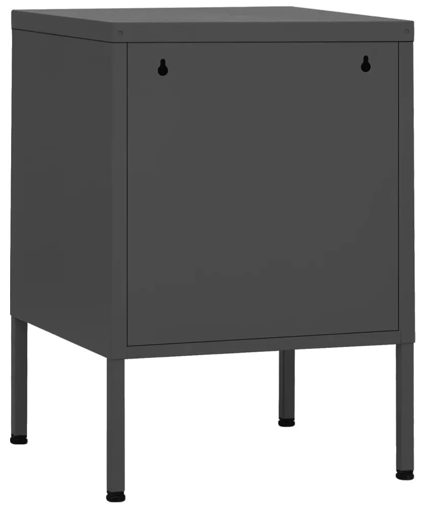vidaXL Κομοδίνο Ανθρακί 35 x 35 x 51 εκ. από Ατσάλι