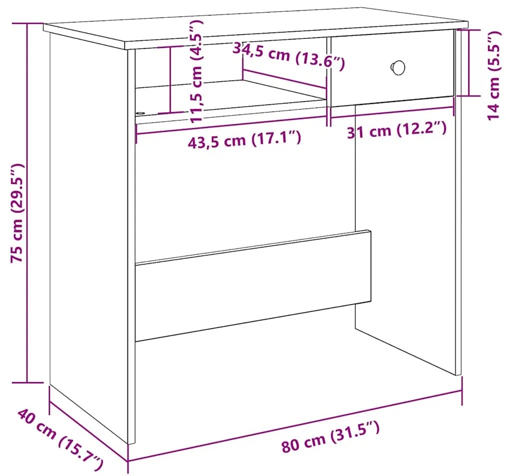 ΓΡΑΦΕΙΟ ΛΕΥΚΟ 80 X 40 X 75 ΕΚ. ΑΠΟ ΜΟΡΙΟΣΑΝΙΔΑ 860472