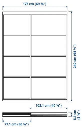 SKYTTA/MEH/AULI σύνθεση με συρόμενη πόρτα, 177x240 cm 494.240.45