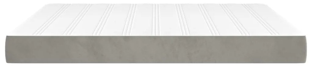 vidaXL Στρώμα με Pocket Springs Ανοιχτό Γκρι 180x200x20 εκ. Βελούδινο