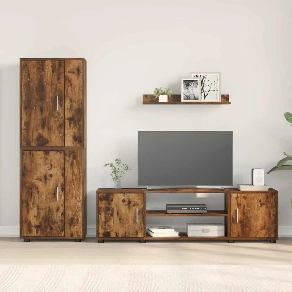 vidaXL Σετ 4 τεμαχίων για ντουλάπα τηλεόρασης 4 pcs Καπνιστή δρυς