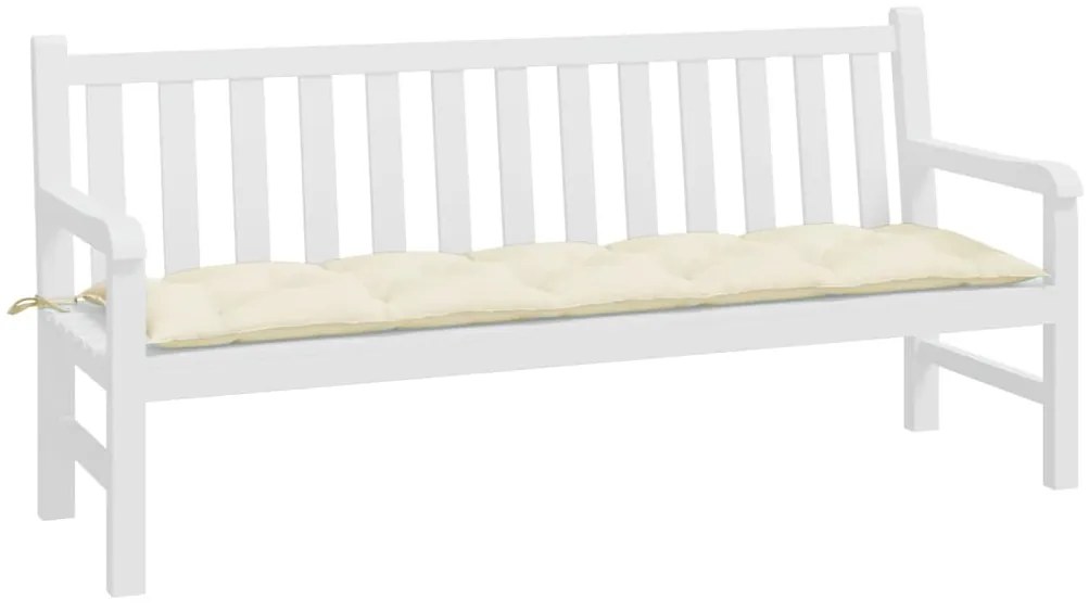 vidaXL Μαξιλάρι Πάγκου Κήπου Κρεμ 180x50x7 εκ. Ύφασμα Oxford