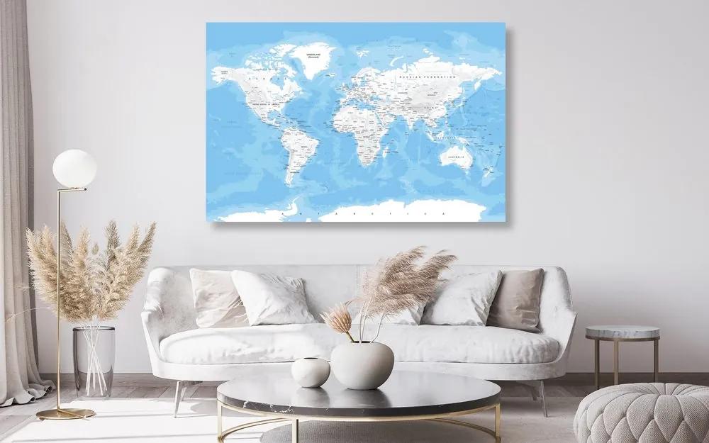 Εικόνα στον κομψό παγκόσμιο χάρτη από φελλό - 120x80  wooden