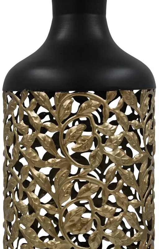 Μεταλλικό Βάζο Δαπέδου FL12 Fylliana Μαύρο - Χρυσό Φ16x73 εκ. 16x16x73 εκ.