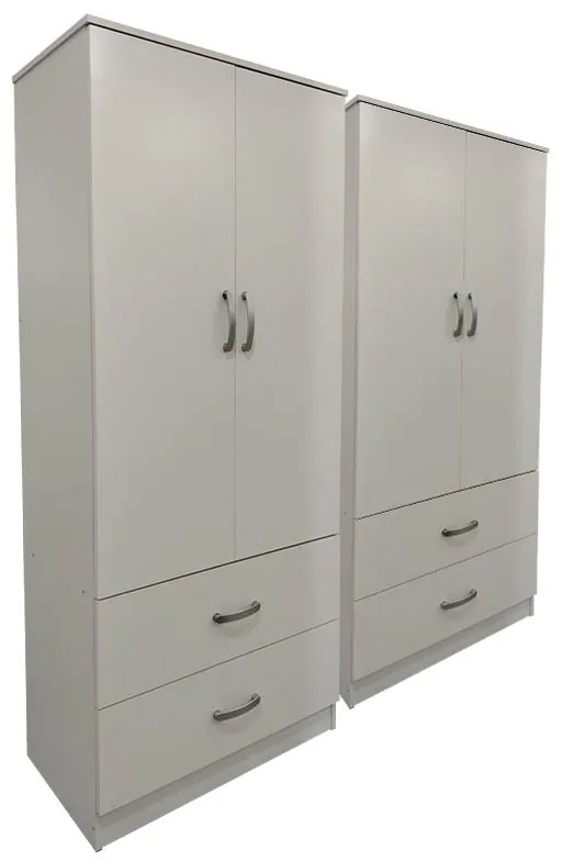 Ντουλάπα τετράφυλλη με συρτάρια Lego pakoworld λευκή 160x42x180εκ