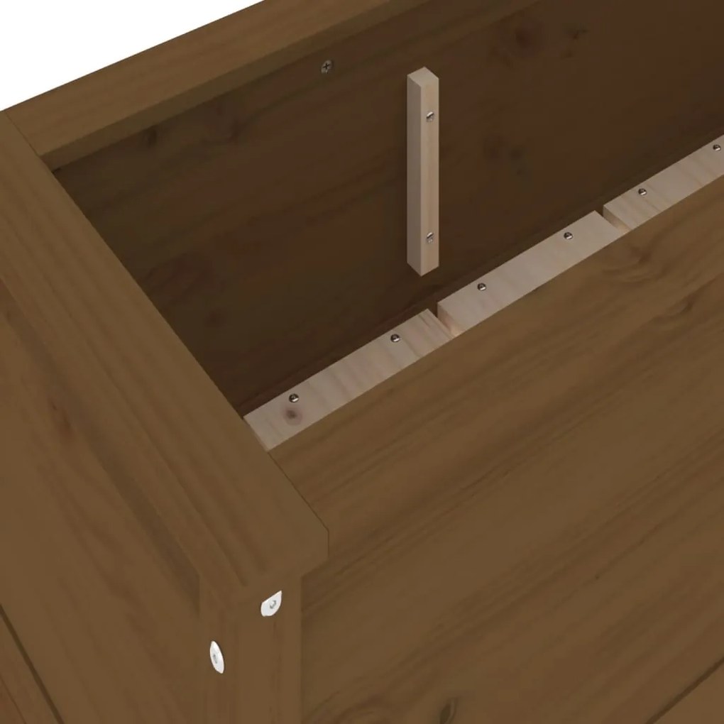 vidaXL Ζαρντινιέρα Υπερυψωμένη Μελί 119,5x40x39 εκ. από Μασίφ Πεύκο