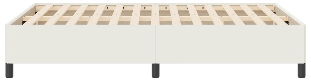 vidaXL Κρεβάτι Κρεμ 140x200 εκ από Καπιτονέ Ύφασμα