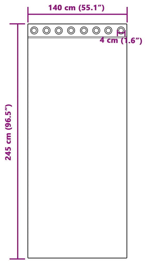 vidaXL κουρτίνες 2 τεμ με Τσιμπίδες Γκρι 245x140 εκ.