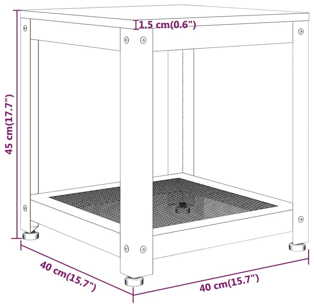 vidaXL Τραπεζάκι Βοηθητικό Αν. Καφέ/Μαύρο 40x40x45 εκ. από MDF/Σίδερο