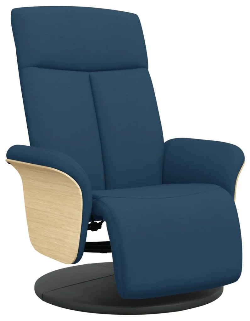 vidaXL Πολυθρόνα Ανακλινόμενη με Υποπόδιο Μπλε Υφασμάτινη