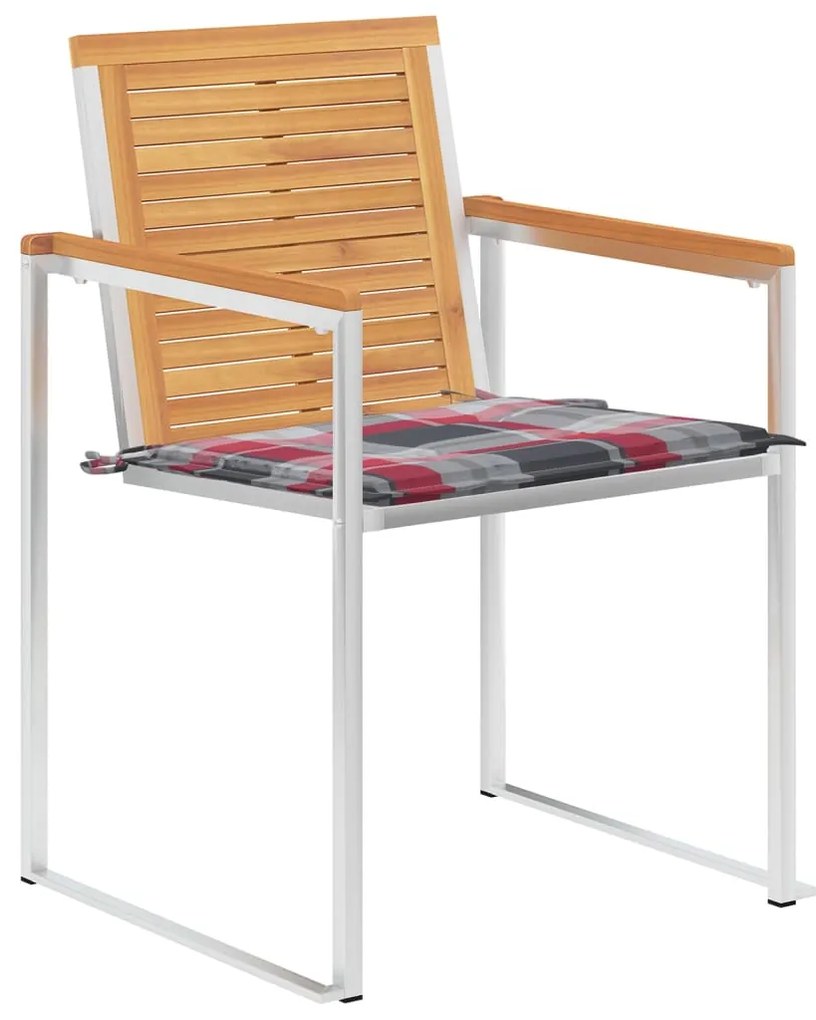 vidaXL Καρέκλες Κήπου 8 τεμάχια από Μασίφ Ξύλο Teak με Μαξιλάρια