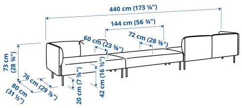 LILLEHEM σύνθεση καναπέ 6 θέσεων 895.362.01