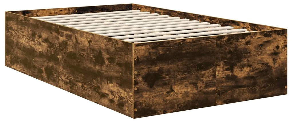 vidaXL Σκελετός Κρεβατιού με κεφαλάρι Καπνιστό Δρύς 120 x 200 cm