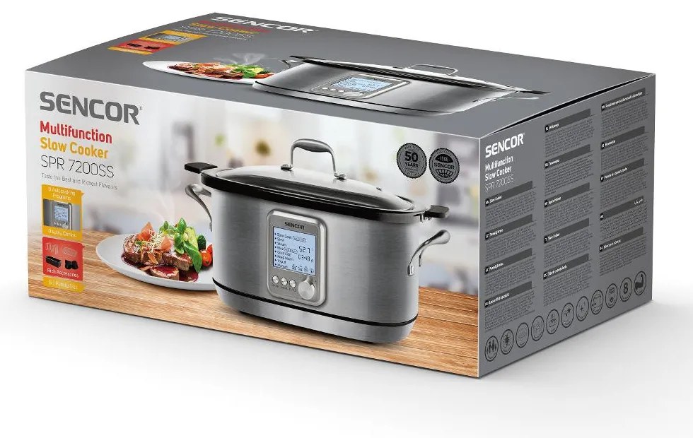 Ηλεκτρική Γάστρα με Χωρητικότητα 6lt 1250W Sencor SPR 7200SS Ασημί