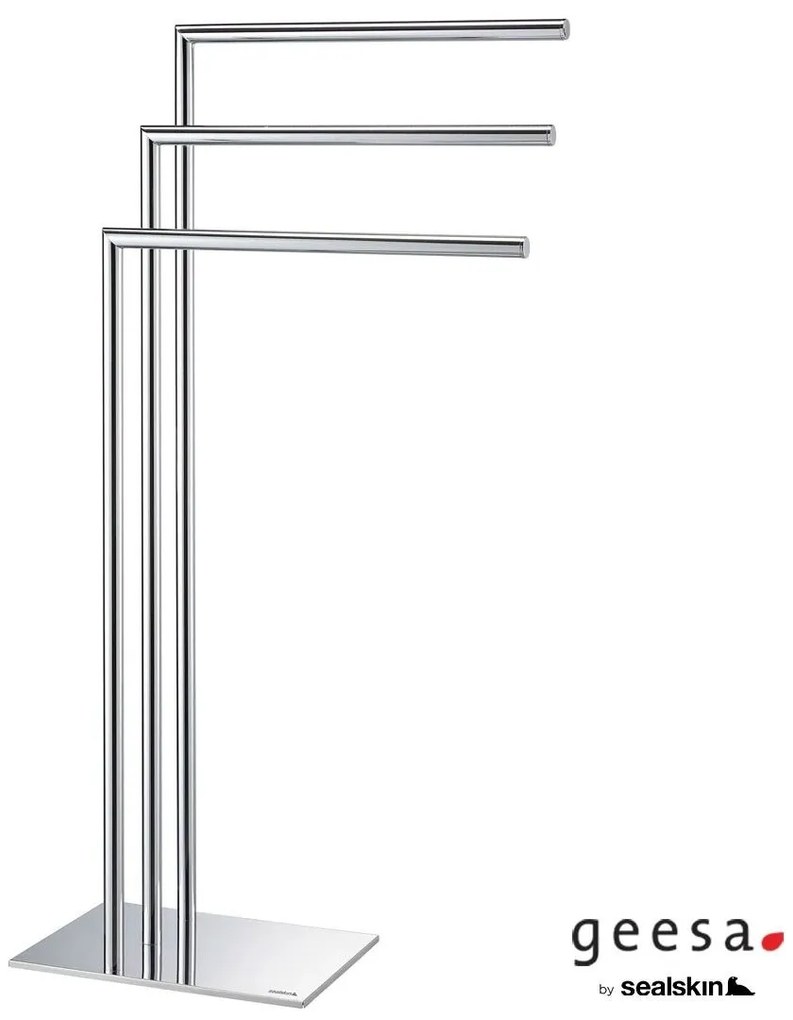 Geesa SHIFT Επιδαπέδια πετσετοκρεμάστρα 3 θέσεων 49x20x90εκ Chrome