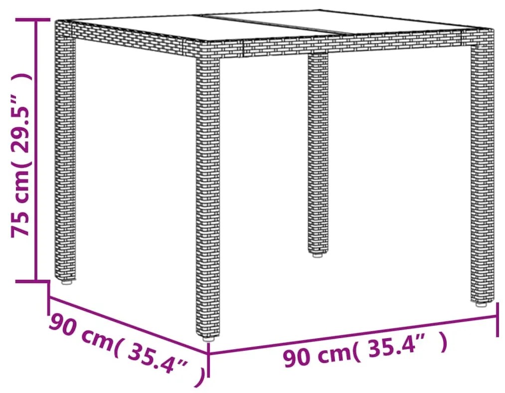 ΤΡΑΠΕΖΙ ΚΗΠΟΥ ΓΥΑΛΙΝΗ ΕΠΙΦΑΝΕΙΑ ΜΠΕΖ 90X90X75 ΕΚ. ΣΥΝΘ. ΡΑΤΑΝ 365527