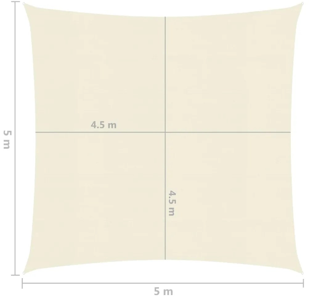 Πανί Σκίασης Κρεμ 5 x 5 μ. από HDPE 160 γρ./μ² - Κρεμ