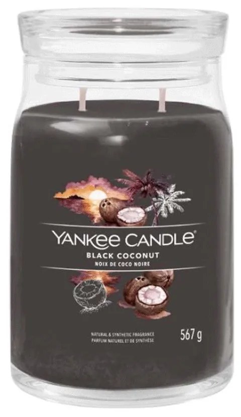 Αρωματικό Κερί Black Coconut Large 1701371E 9,3x15,7cm Black Yankee Candle Κερί,Γυαλί