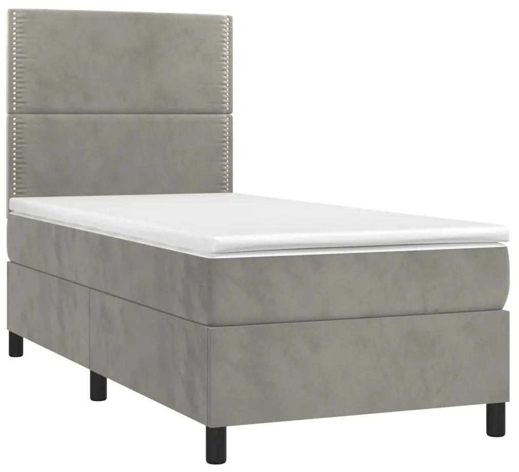 ΚΡΕΒΑΤΙ BOXSPRING ΜΕ ΣΤΡΩΜΑ ΑΝΟΙΧΤΟ ΓΚΡΙ 90X190 ΕΚ. ΒΕΛΟΥΔΙΝΟ 3142935