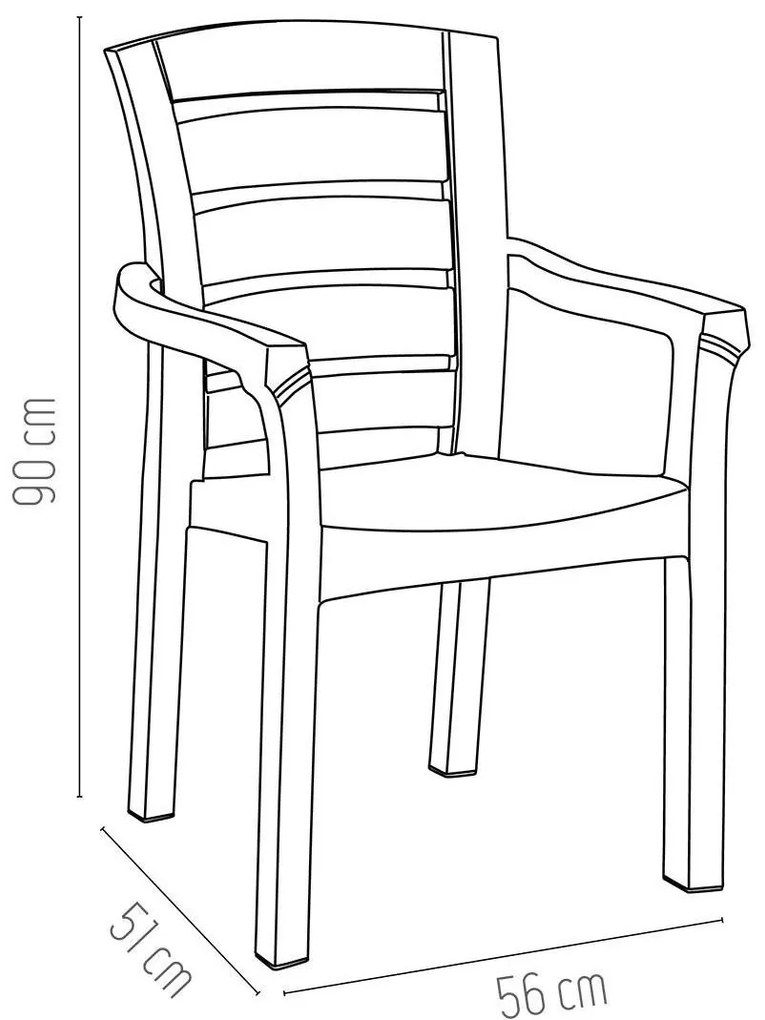 Πολυθρόνα κήπου Didim PP Γκρί 56x51x90 εκ.