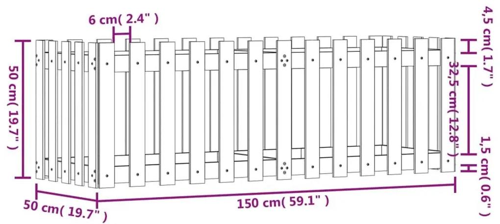 Ζαρντινιέρα με Σχέδιο Φράχτη 150x50x50εκ. Εμποτισμ. Ξύλο Πεύκου - Καφέ