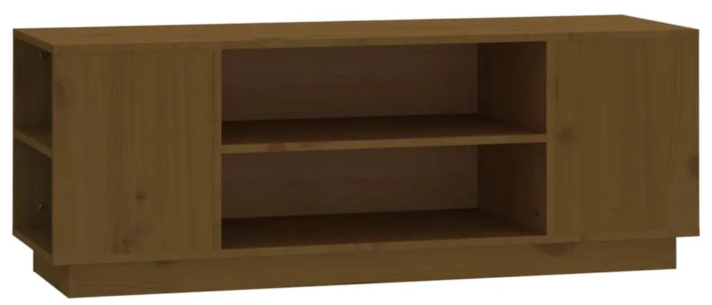vidaXL Έπιπλο Τηλεόρασης Καφέ Μελί 110x35x40,5εκ από Μασίφ Ξύλο Πεύκου