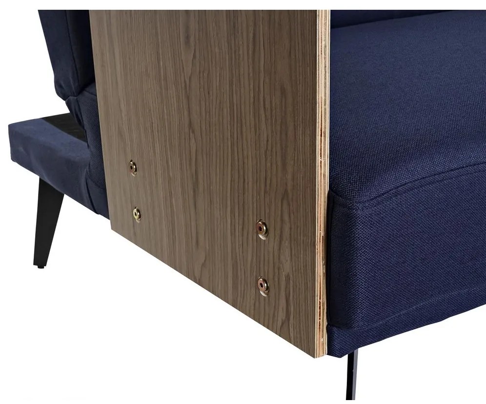 Καναπές-Κρεβάτι DKD Home Decor Μπλε Καφέ Μαύρο Μέταλλο Σύγχρονη Urban 203 x 87 x 81 cm
