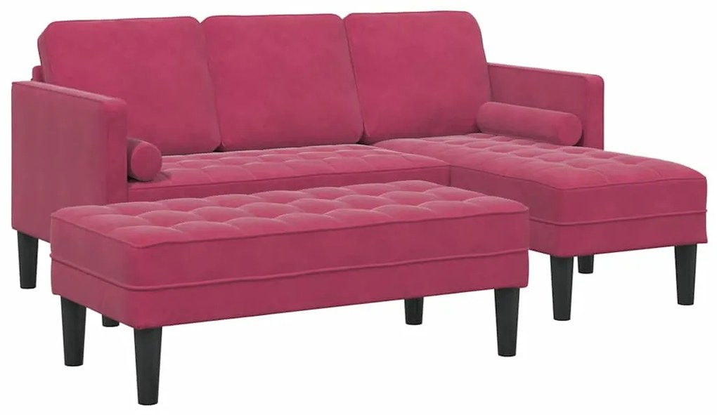 vidaXL Σετ Καναπέ 2 pcs Μπορντό 173 x 131 x 67 εκ Βελούδο