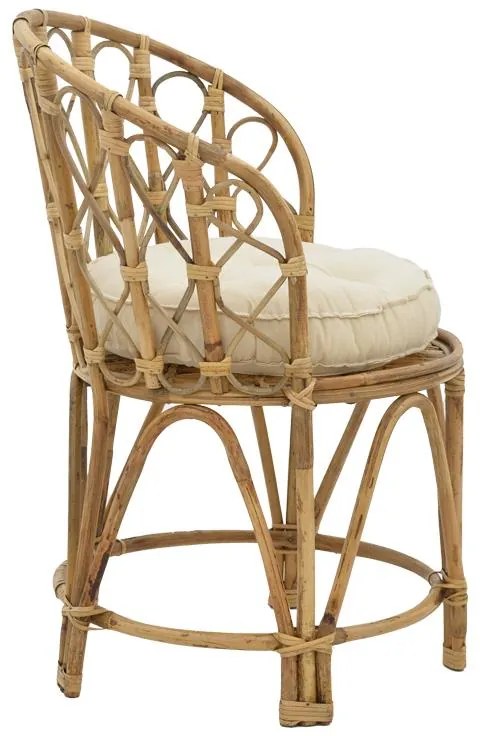 Πολυθρόνα Rostan Inart φυσικό rattan με μαξιλάρι 60x46x80εκ 51x50x80 εκ.